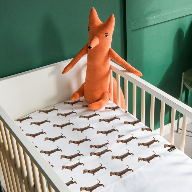 *Exclusive* James The Dog Crib Sheet, White - Crib Sheets - 4