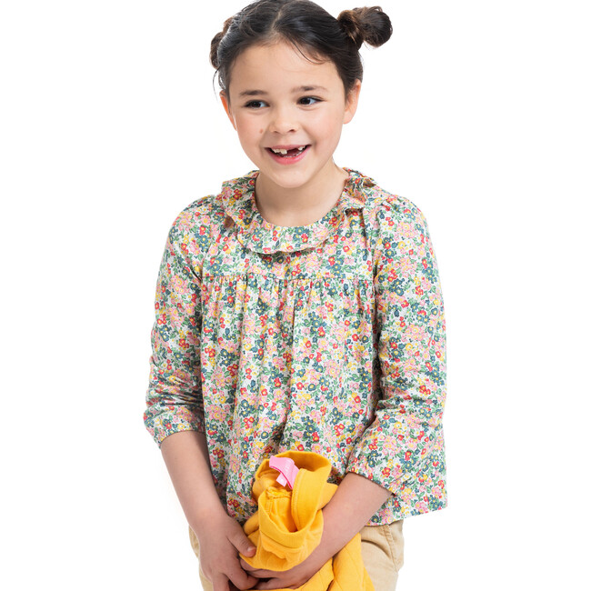 Caroline Blouse, Farmington Floral Khaki