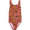 Girls Calico Crab Swimsuit, Salmon - One Pieces - 1 - thumbnail