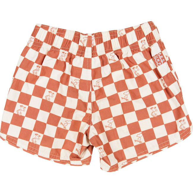 Seaesta Surf x Peanuts® Checkerboard Boardshorts, Terracotta - Swim Trunks - 3