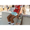 Seaesta Surf x Peanuts® Checkerboard Boardshorts, Mint - Swim Trunks - 5 - thumbnail