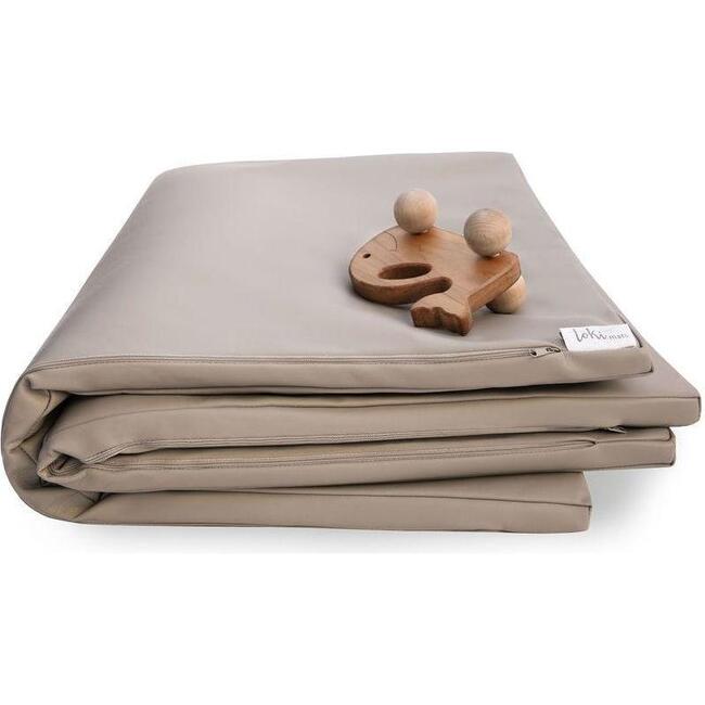 Vegan Leather Padded Everywhere Playmat, Pebble - Playmats - 3