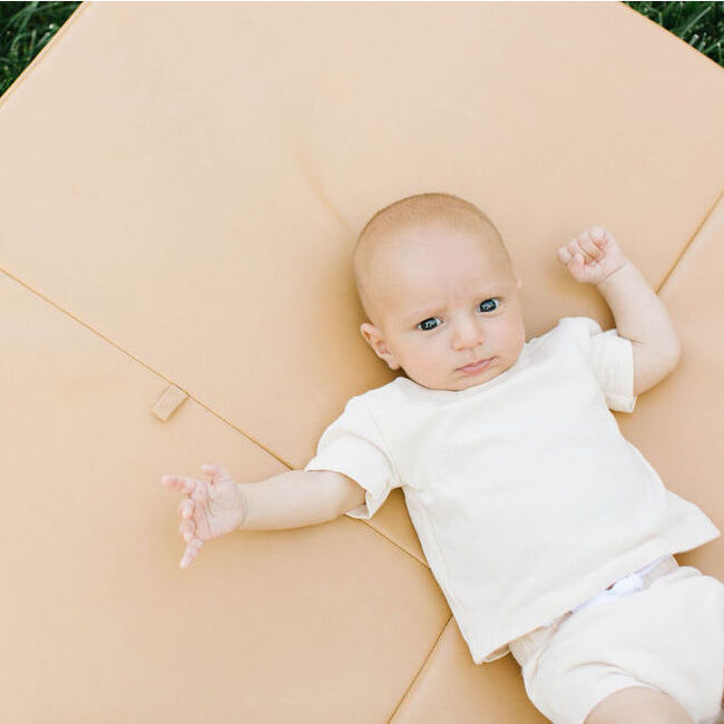Vegan Leather Padded Everywhere Playmat, Sand - Playmats - 7