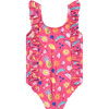 UPF 50 Infant Girls Fruity Ruffle Swimsuit, Pink - One Pieces - 2