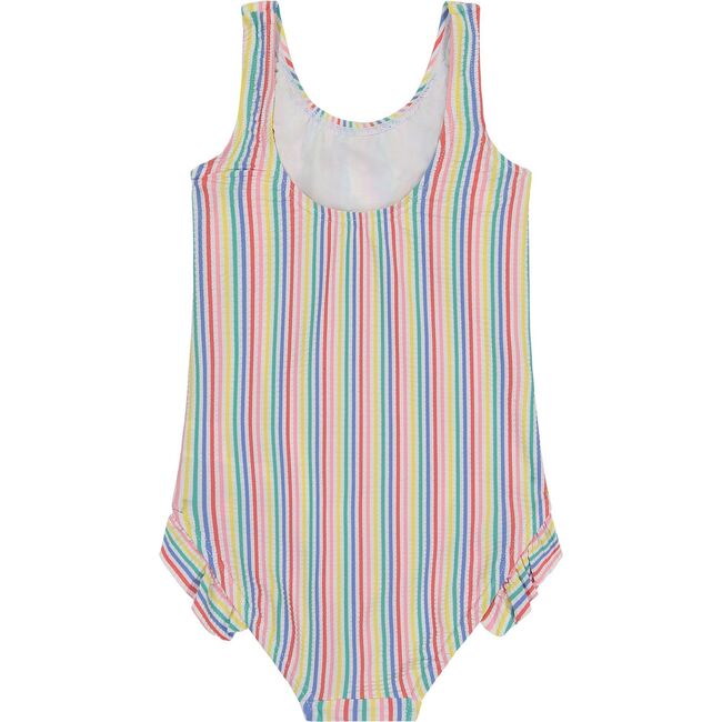 UPF 50 Pastel Stripe Ruffle Swimsuit, Multi - Swim Trunks - 3