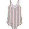 UPF 50 Pastel Stripe Ruffle Swimsuit, Multi - Swim Trunks - 3