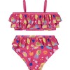 UPF 50 Girls Fruit Ruffle Two-Piece Swimsuit, Pink - Two Pieces - 1 - thumbnail