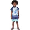 UPF 50 Tie Dye Rashguard Set, Blue - Rash Guards - 2