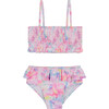 UPF 50 Girls (2-7 Years) Smocked Tie Dye Two-Piece Swimsuit, Multi - Two Pieces - 1 - thumbnail