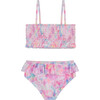 UPF 50 Girls (2-7 Years) Smocked Tie Dye Two-Piece Swimsuit, Multi - Two Pieces - 2