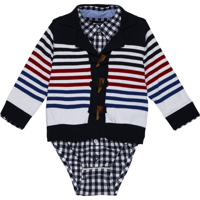 Baby Toggle Cardigan Set, Navy
