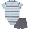 Baby 3-Piece Sunny Day Set, Blue & Grey Stripe - Mixed Apparel Set - 3