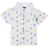 Baby Printed Button Down Set, White Dino - Mixed Apparel Set - 3