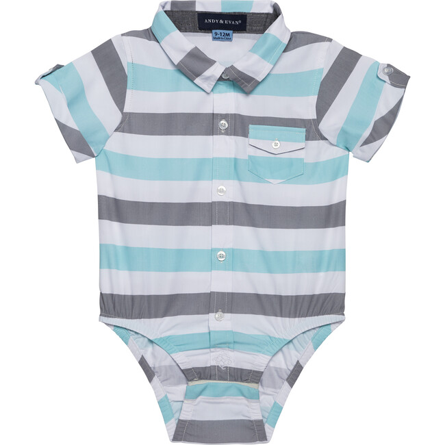 Baby 3-Piece Sunny Day Set, Blue & Grey Stripe - Mixed Apparel Set - 4