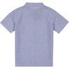 Knit Button Down with Popsicle Patch, Blue Stripe - Shirts - 2