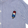 Knit Button Down with Popsicle Patch, Blue Stripe - Shirts - 3