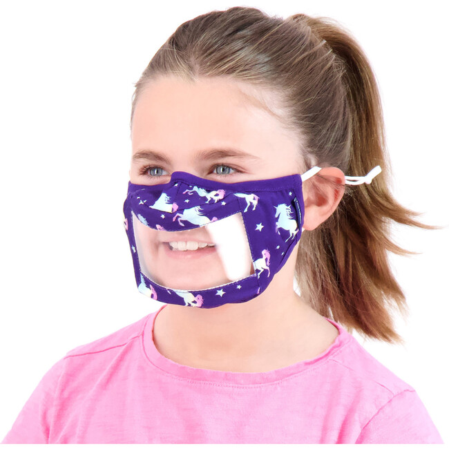 Kids 3-Pack Peek-Through Masks, Purple Unicorn - Face Masks - 3