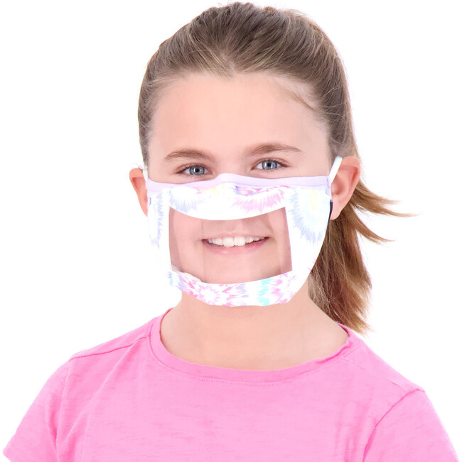 Kids 3-Pack Peek-Through Masks, Aqua Tie Dye - Face Masks - 2