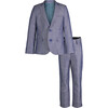Two-Piece Suit Set, Dark Blue - Suits & Separates - 1 - thumbnail