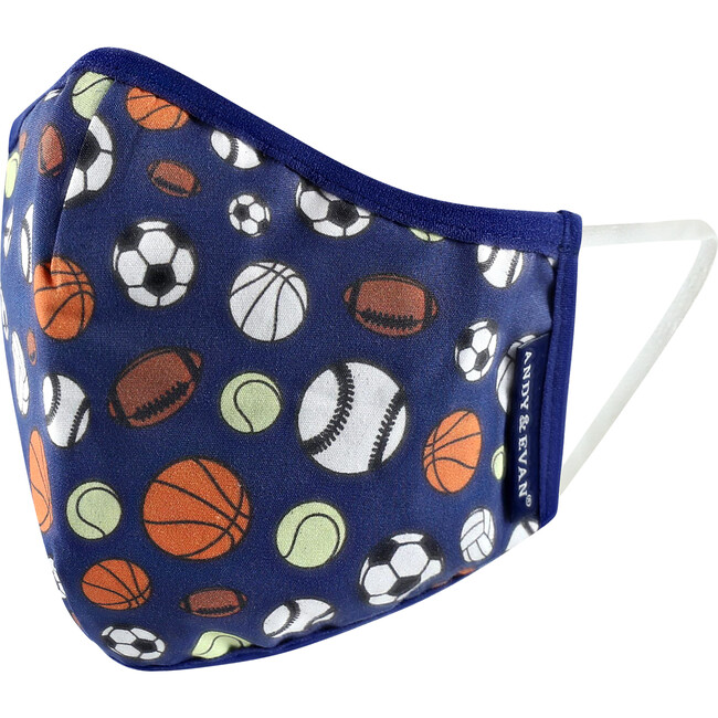 Boys 4-Pack Child Face Masks, Navy Prints - Face Masks - 4