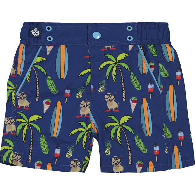 Baby Cabana Chill Swim Trunk, Blue Surf - Andy & Evan Swim | Maisonette