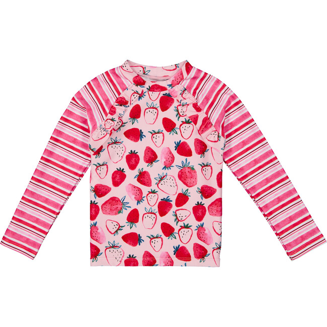 Baby Rashguard Set, Pink Strawberry - Two Pieces - 1