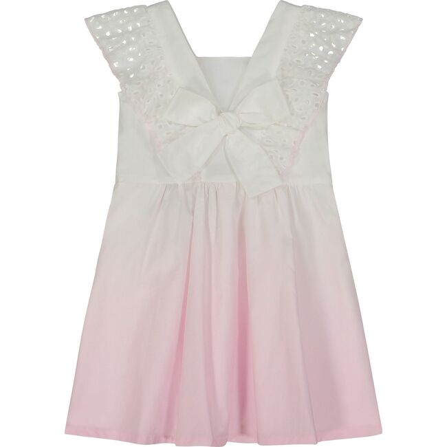 Poplin Ombre Eyelet Sleeve Dress, Pink Ombre - Dresses - 3