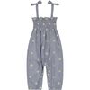 Baby Seersucker Floral Embroidery Romper, Blue - Rompers - 1 - thumbnail