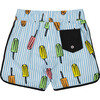 Popsicle Swim Trunk, Blue Stripe - Swim Trunks - 2