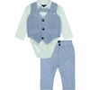 Baby Vest Suit Set, Seersucker - Suits & Separates - 1 - thumbnail