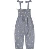 Baby Seersucker Floral Embroidery Romper, Blue - Rompers - 4