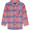 Baby Check Button Down Shirt Set, Coral - Mixed Apparel Set - 3