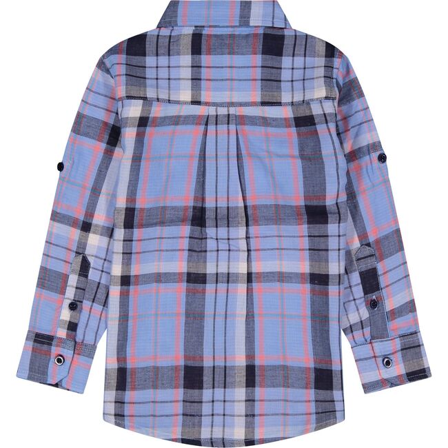 Baby Plaid Button Down Shirt 3-Piece Set, Light Blue - Mixed Apparel Set - 6