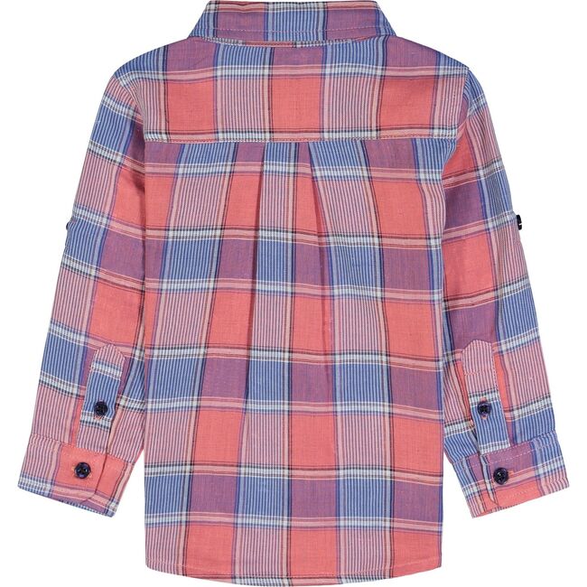 Baby Check Button Down Shirt Set, Coral - Mixed Apparel Set - 4