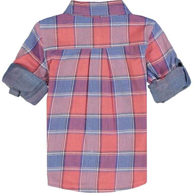 Baby Check Button Down Shirt Set, Coral - Mixed Apparel Set - 7