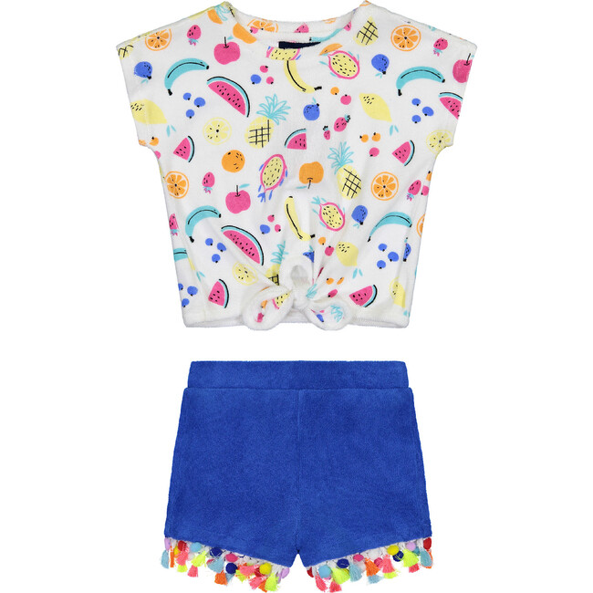 Girls Tee & Short Set, White