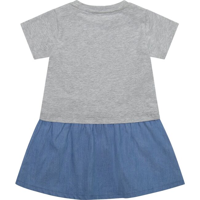 Two-Fer Tie Front Star Dress, Grey - Dresses - 3