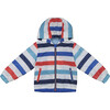 Baby Water Resistant Windbreaker, Blue Stripes - Raincoats - 1 - thumbnail