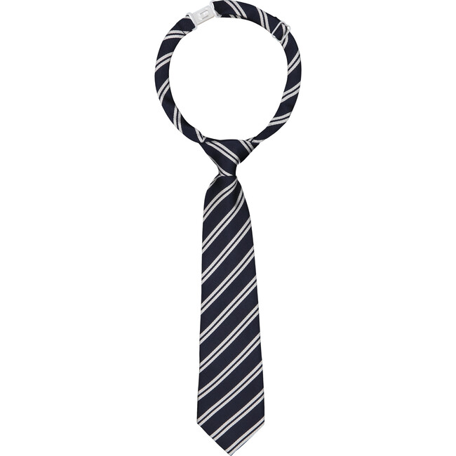 The Striped Snaz Tie, Navy - Bowties & Ties - 1