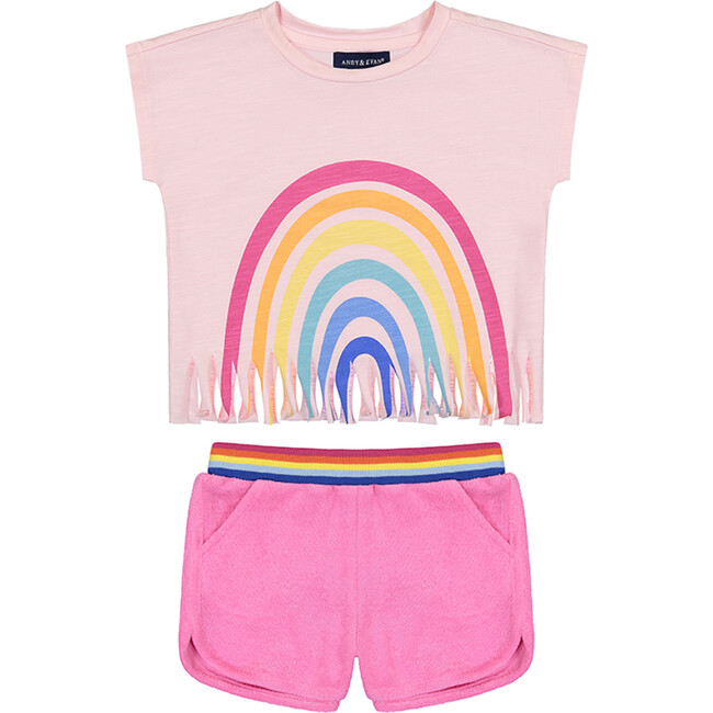 Girls Tee & Short Set, Pink