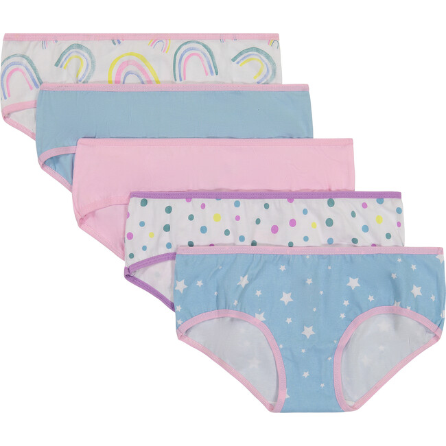 Girls Five Pack Hipsters, Pink