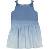Dip Dye Bow Dress, Blue and White - Dresses - 1 - thumbnail