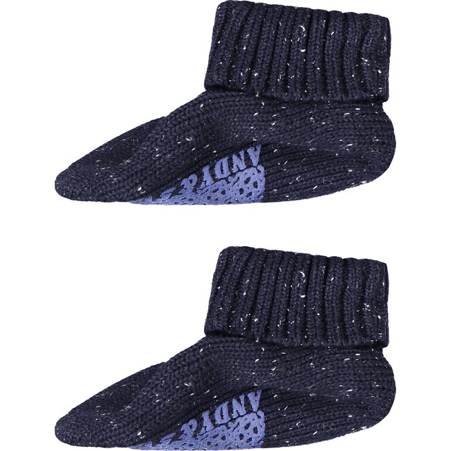 Shawl Collar Onesie & Booties, Navy - Onesies - 2