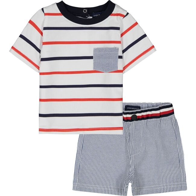 Baby Tee Shirt Set, Nautical Stripe