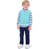 Baby Mint Sweater Vest Set, Aqua - Mixed Apparel Set - 2