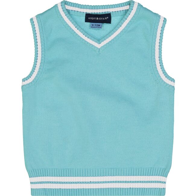 Baby Mint Sweater Vest Set, Aqua - Mixed Apparel Set - 5