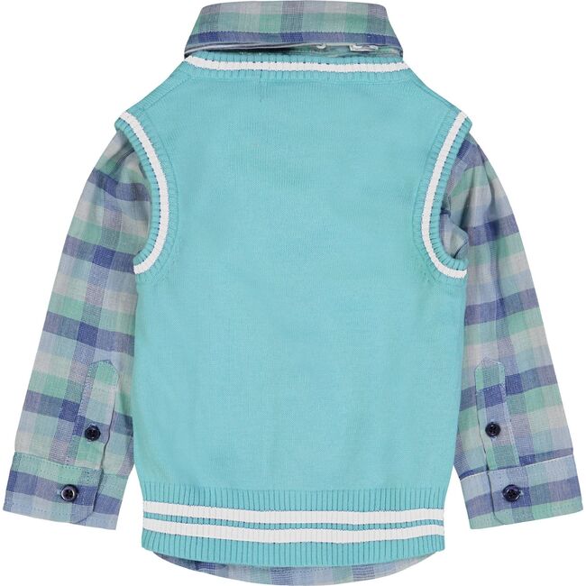 Baby Mint Sweater Vest Set, Aqua - Mixed Apparel Set - 7