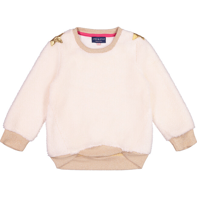 Sherpa Sweatshirt, Light Beige - Sweatshirts - 1