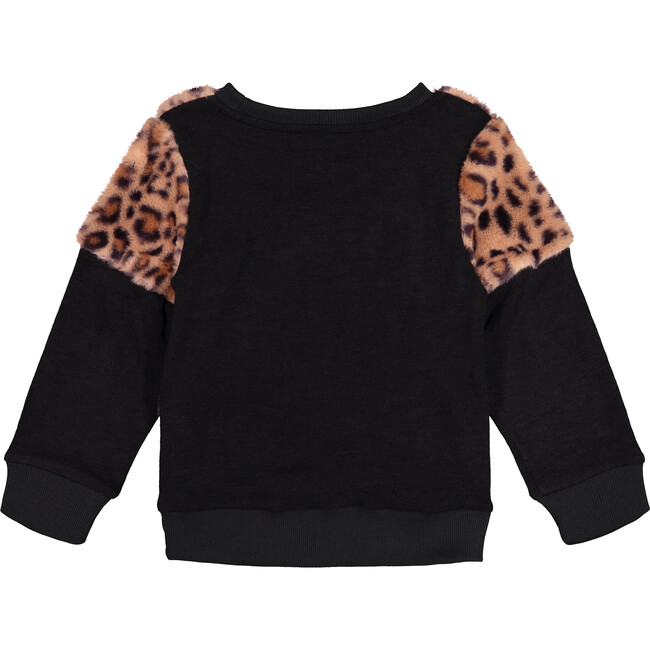 Leopard Faux Fur Sweatshirt, Medium Beige - Sweatshirts - 2