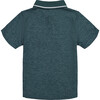 Striped Short Sleeve Polo, Aqua - Polo Shirts - 2